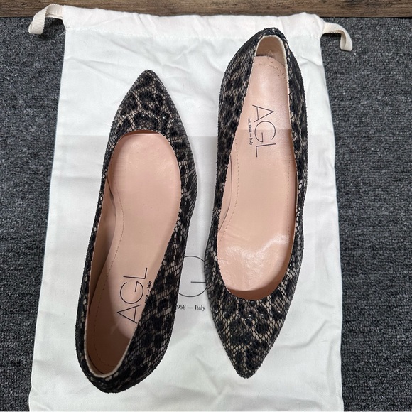 AGL Animal Print Leather Heels 39-1/2 - Picture 3 of 7